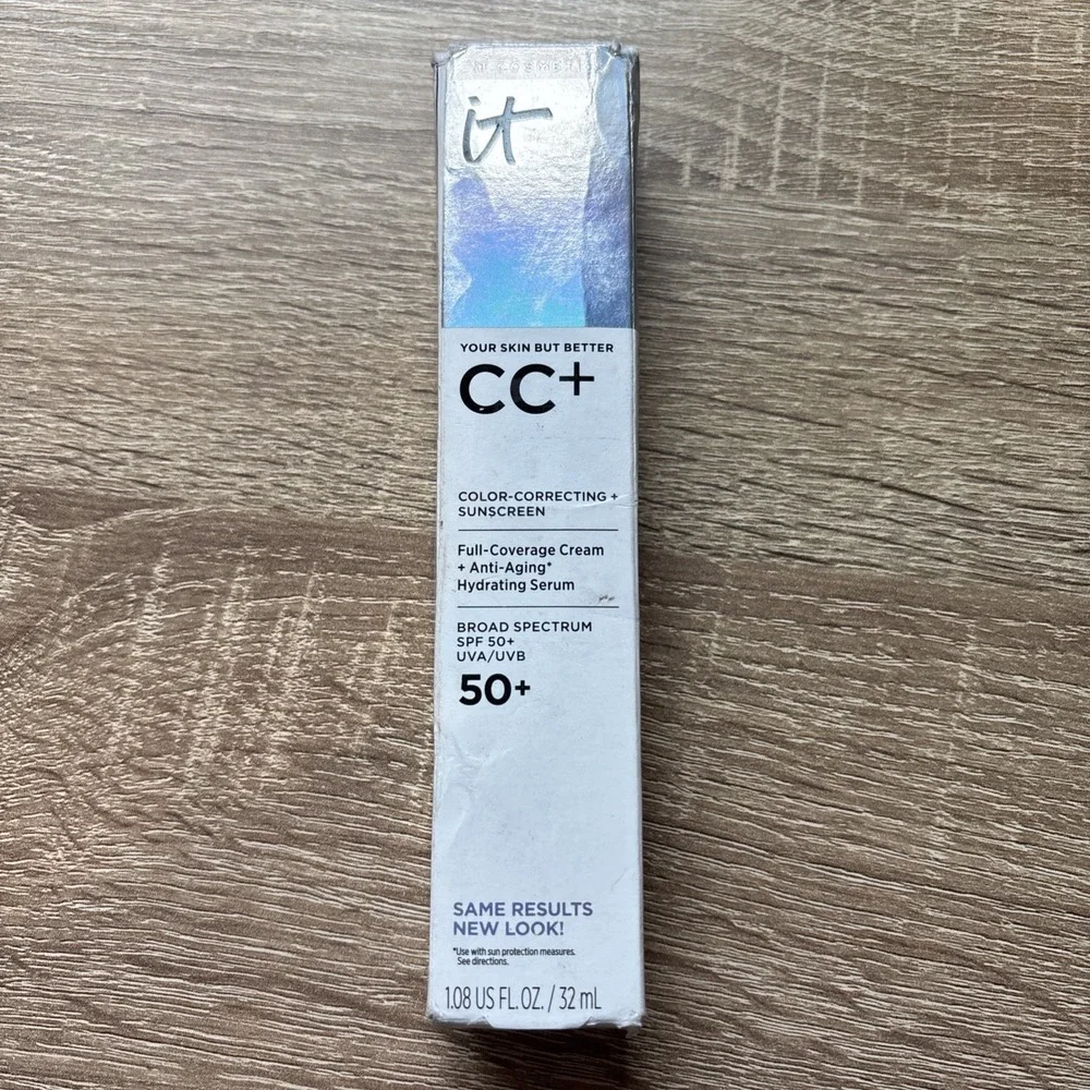 IT COSMETICS CC+ COLOR CORRECTING SUNSCREEN SPF50+ LIGHT MEDIUM WARM (W) 1.08 OZ